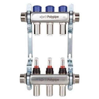 POLYPIPE 15mm S/S 3 PORT UFH MANIFOLD