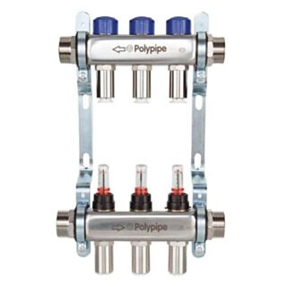 POLYPIPE 15mm S/S 7 PORT UFH MANIFOLD