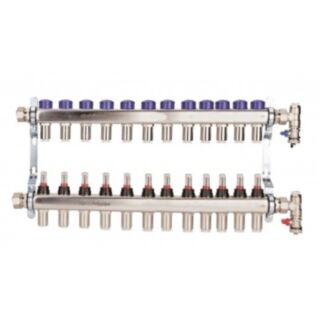 POLYPIPE 15mm S/S 12 PORT UFH MANIFOLD