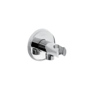 BRISTAN CONTEMPORARY ROUND WALL OUTLET WITH HANDSET HOLDER BRACKET CHROME