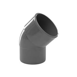POLYPIPE 50MM SOLV-WELD ABS 45 DEGREE SPIGOT BEND GREY - WS66G