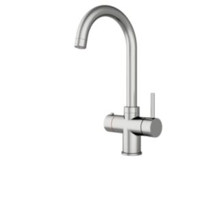 BRUSHED NICKEL PLATED SWAN NECK BOILING WATER TAP